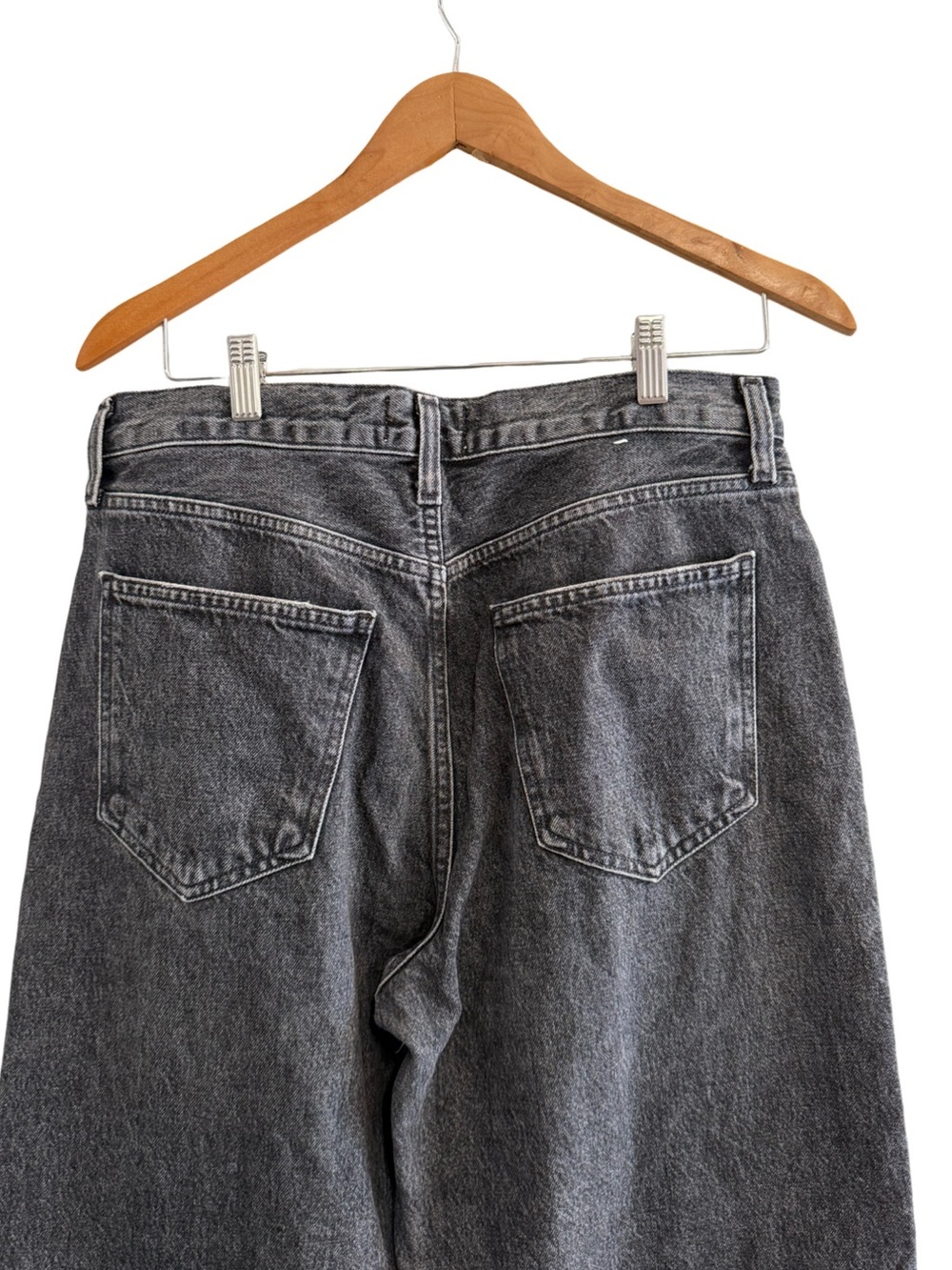 AGOLDE Low Slung Baggy Jeans Black Wash Size 28 Style A9079B-1346 - Picture 8 of 12